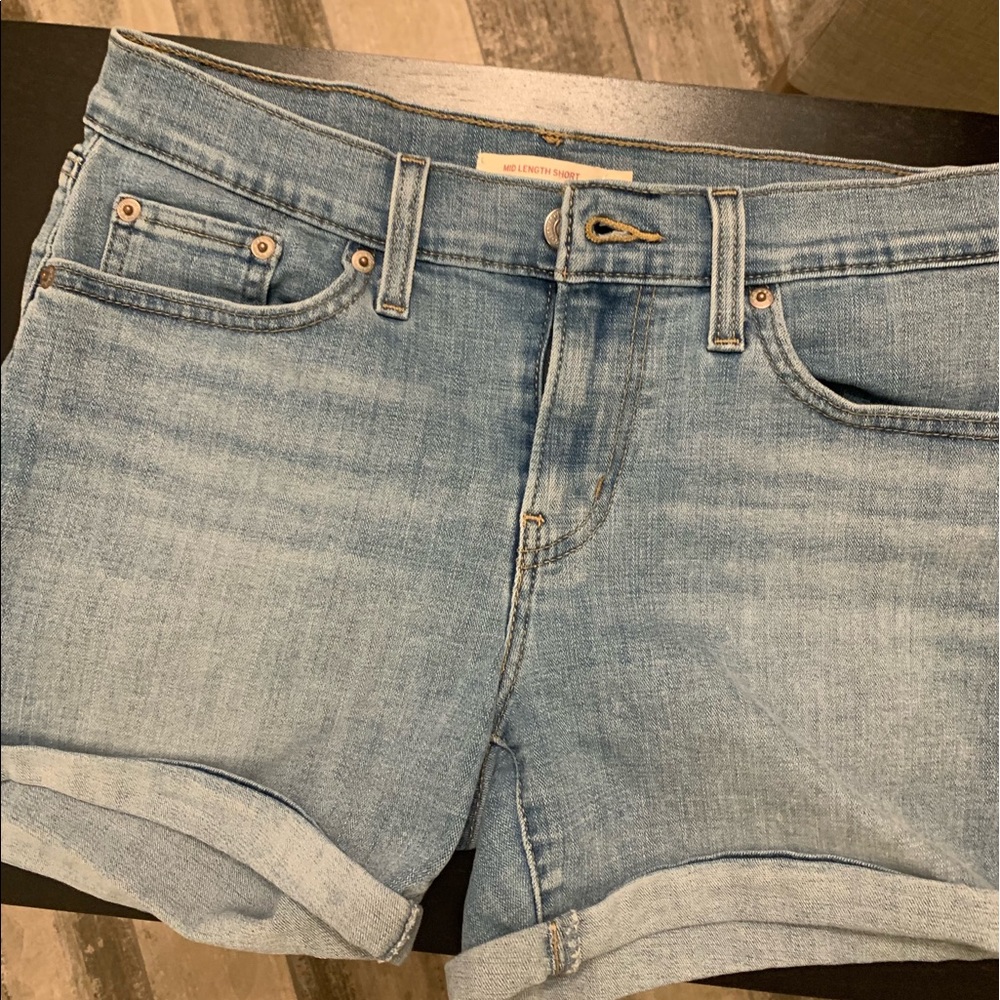 Levi Mid Length Demin Shorts
